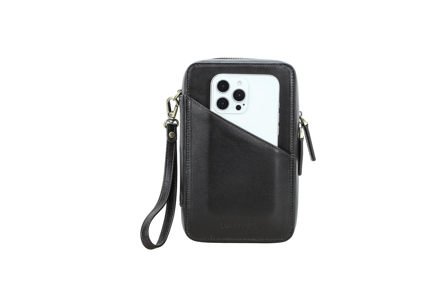 L’Essentiel - Pochette de voyage en Cuir Ombre
