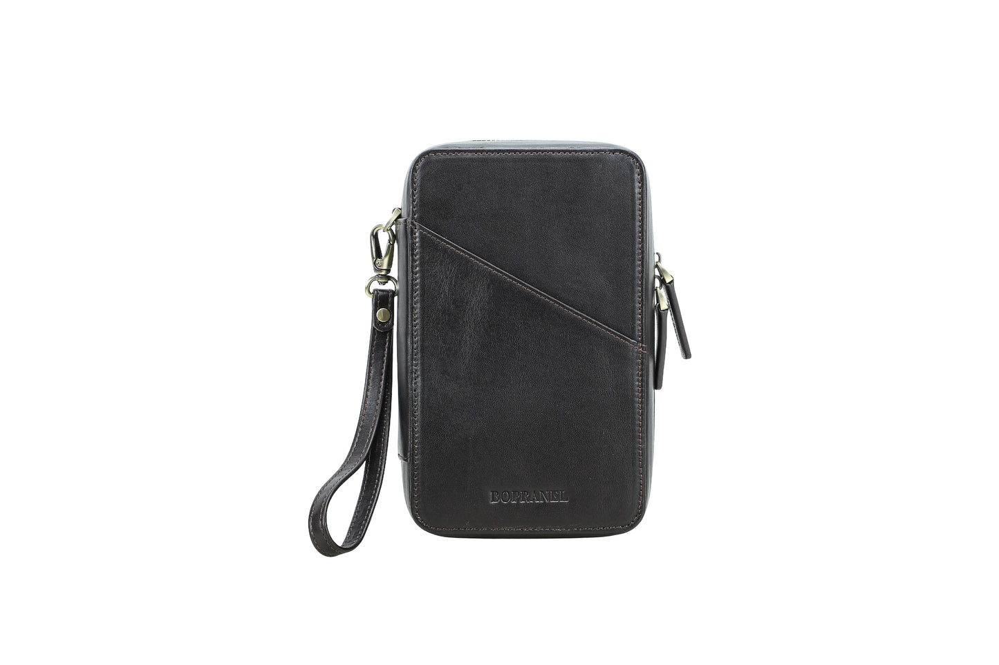 L’Essentiel - Pochette de voyage en Cuir Ombre